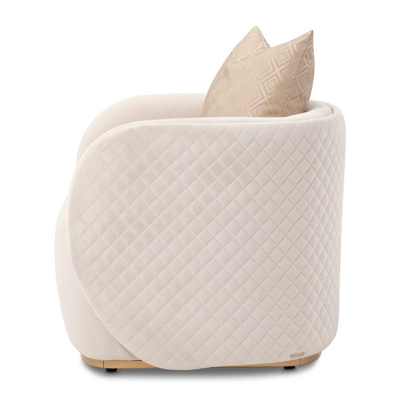 Ariana Barrel Chair, Beige Velvet