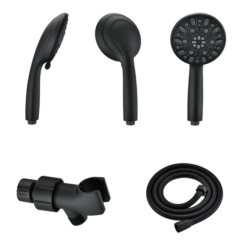 Handheld Shower In Matte Black With 7 Spray Options And Stain High Modes Adjustable