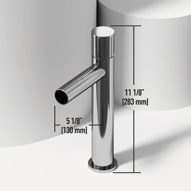 Windsor 21" L x 14" W x 5" H Rectangular Concrete Vessel Bathroom Sink with 11" H Faucet