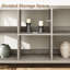 Console 62 po en métal industriel gris avec 8 compartiments de rangement - Bibliothèque horizontale basse pour hall d'entrée et salon-1698595472