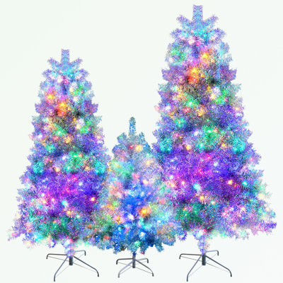 3-Piece Christmas Tree Set with LED Lights