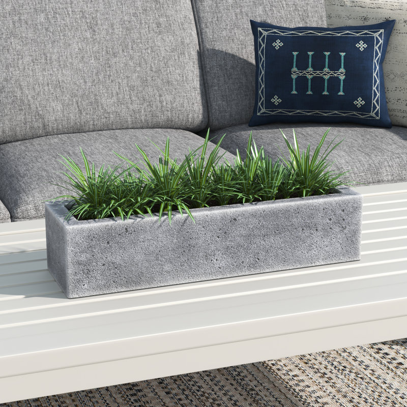 Lakshman Handmade Planter, 5" H x 22" W x 6.5" D, Nero Nuovo
