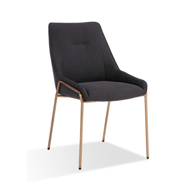 19.5'' H Linen Blend Upholstered Metal Side Chair