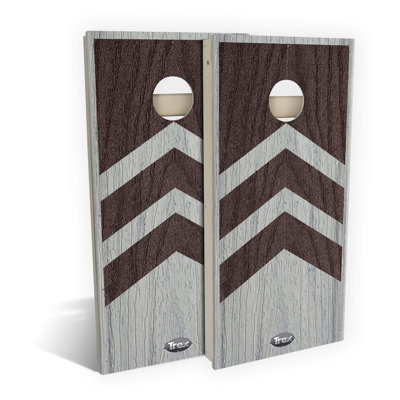 Trex Foggy Wharf Woodland Brown Arrows All-Weather Cornhole Board Set | Includes (2) Boards (8) Bags & Optional Accessories