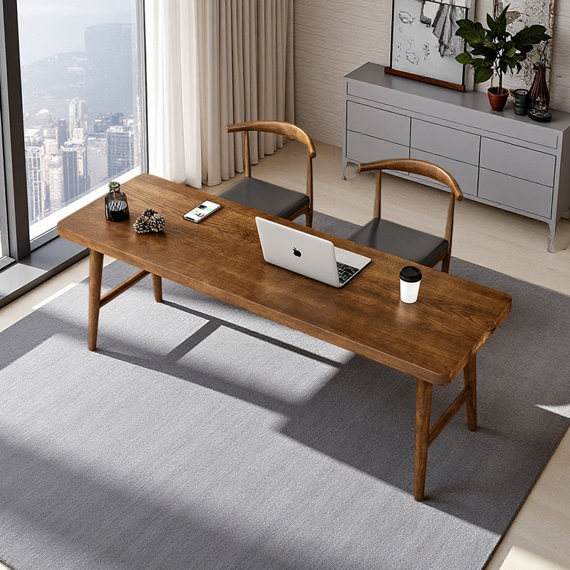 Modern Minimalist Rectangular Solid Wood Desks, 29.52" H x 70.86" W x 23.62" D