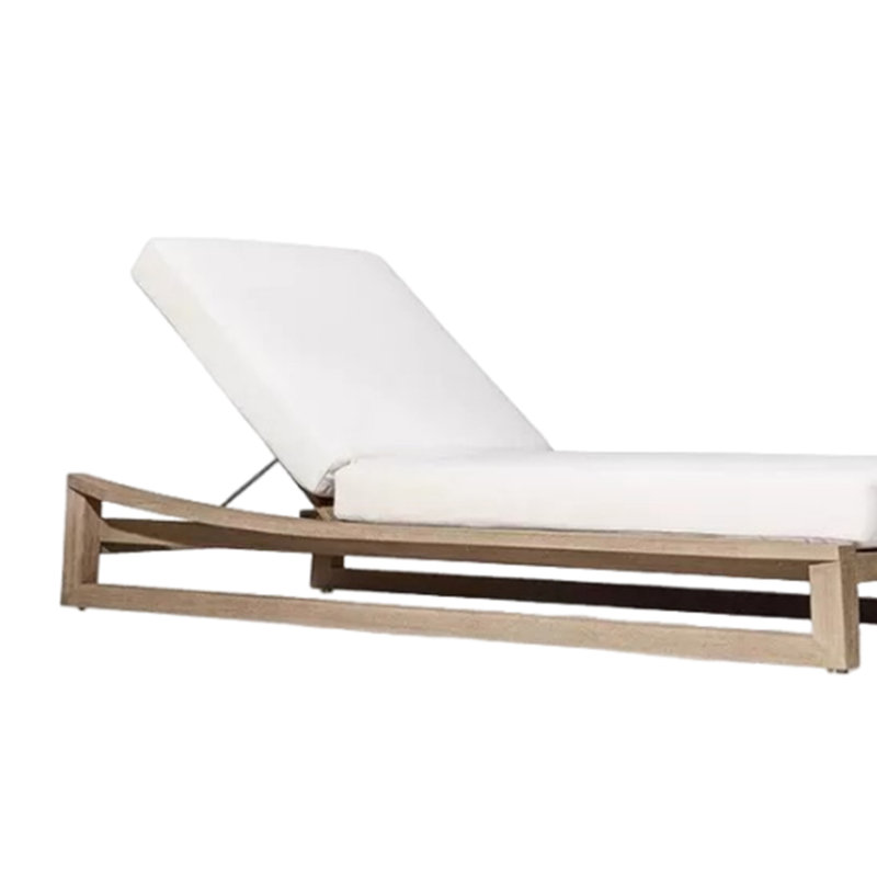 Chaise longue d'extérieur inclinable en teck