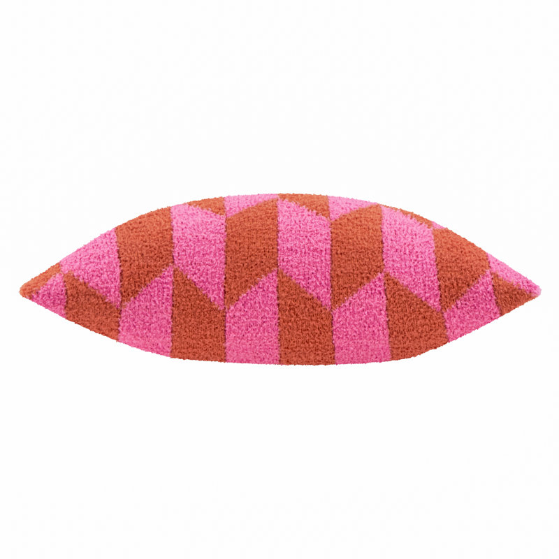 Olsen Geometric Square Throw Pillow Cover, Pink