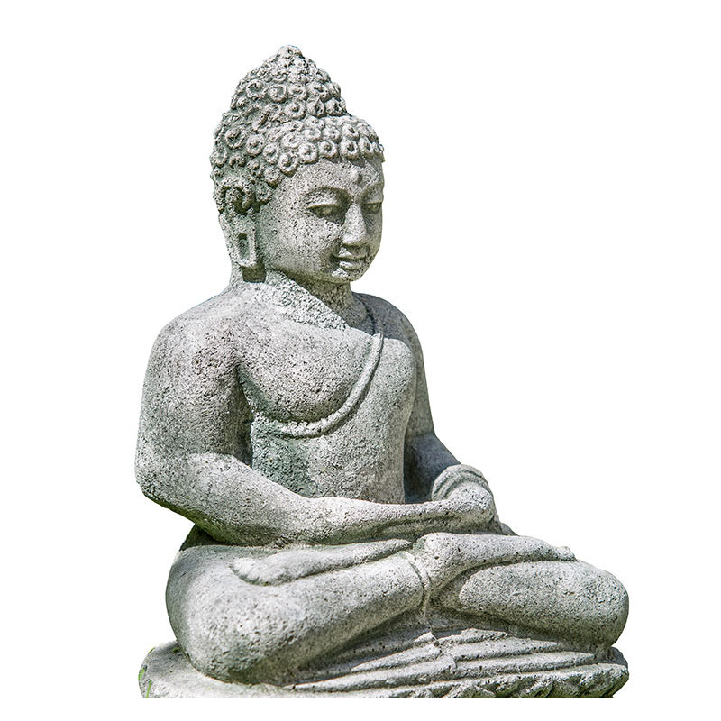 Rustic Antique Buddha Statue, Alpine Stone