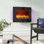 Quattro Flare 162.56 cm W Black Electric TV Stand with 6824.2 BTU