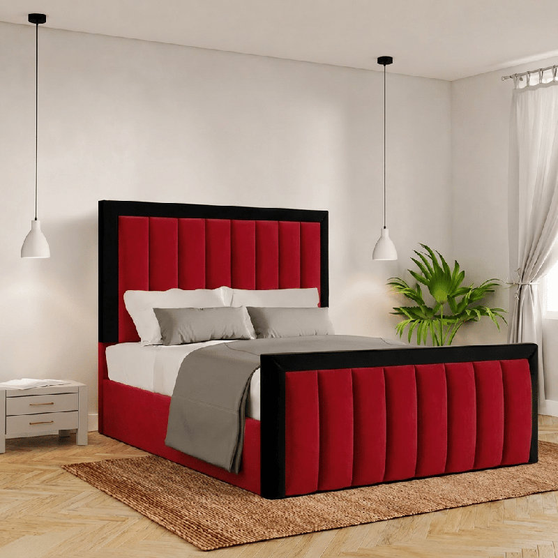 Betson Upholstered Ottoman Storage Bed, Red, Single (3')
