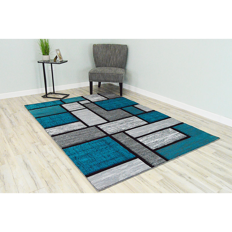 Markesan Performance Abstract Indoor Rug, Rectangle 5'3" x 7'6"