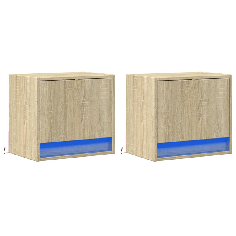 Daeshia 45cm W Manufactured Wood Bedside Table, Sonoma Oak