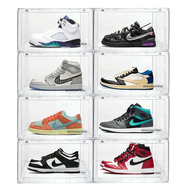 Clear Side Display Showcase Box Sneaker Wall Storage Container