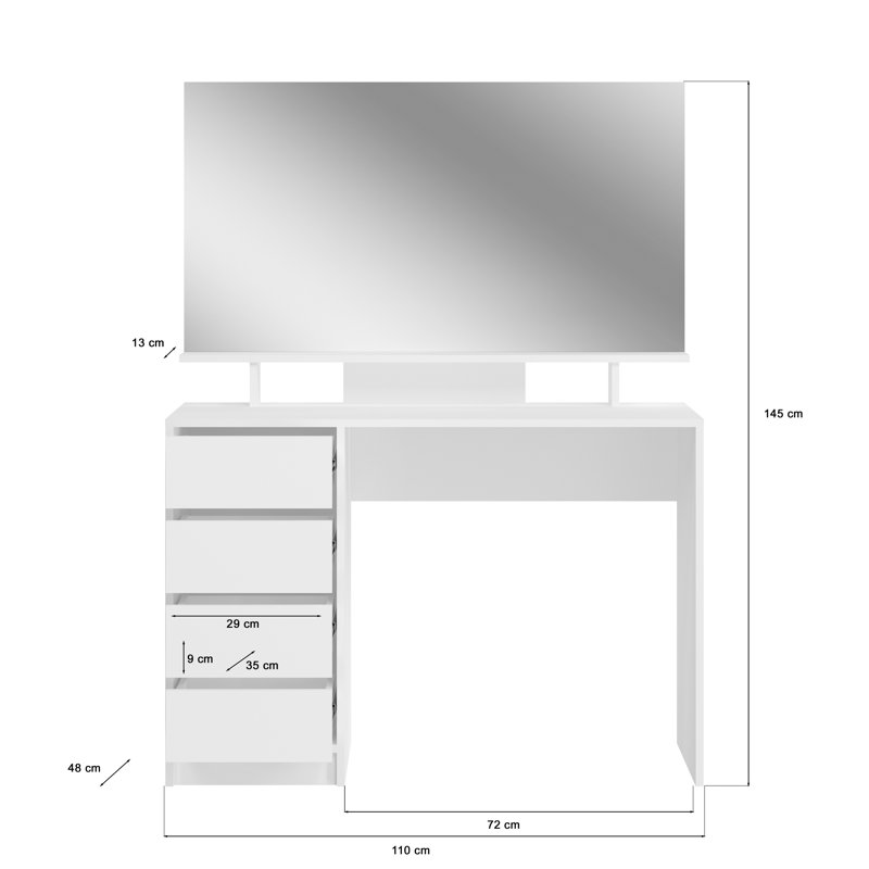 Pilade Dressing Table with Mirror