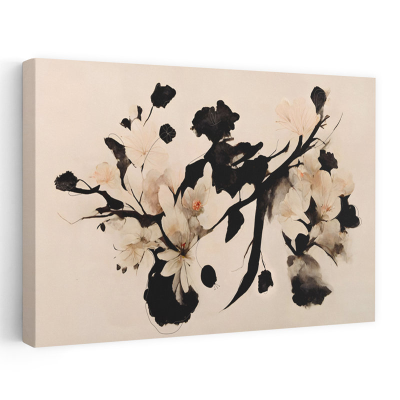 Art contemporain délicat, fleur de cerisier moderne, art naturel, H 60 po x l 40 po