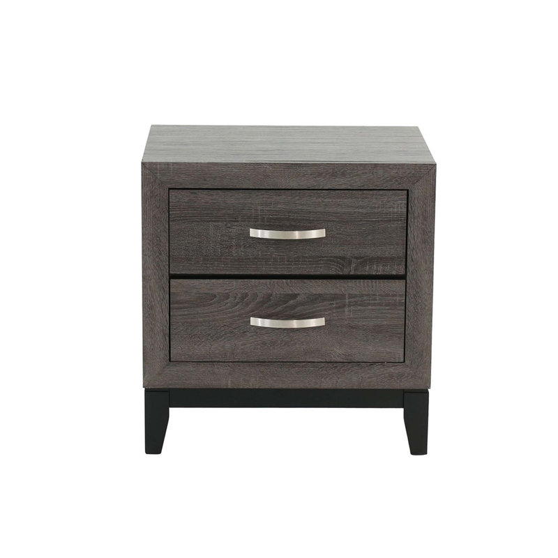 Table de chevet en bois 2 tons avec 2 tiroirs