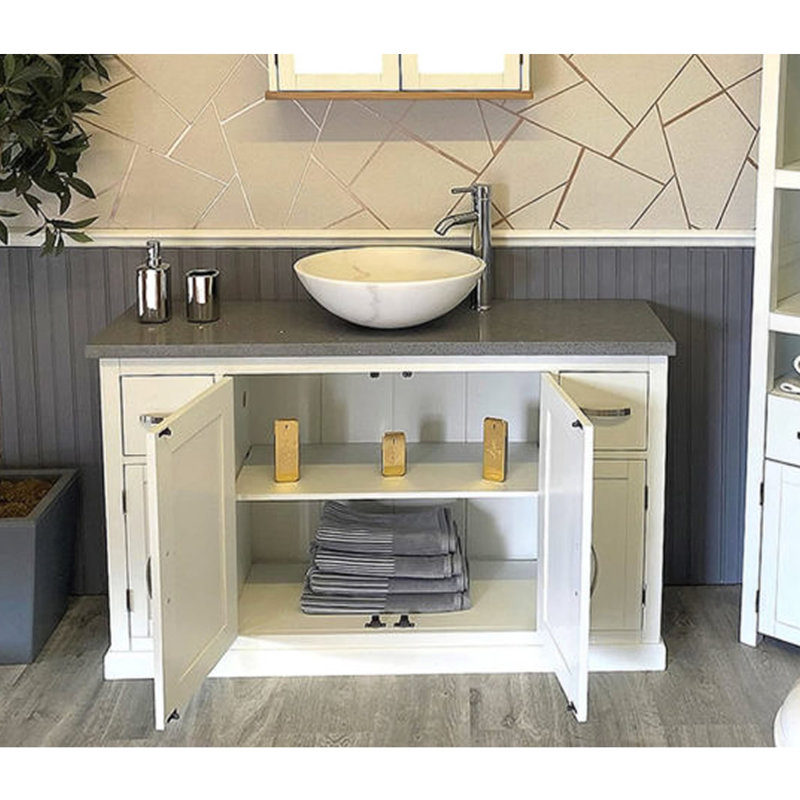 Arambula 1230mm Single Bathroom Vanity with Vessel Stone Basin