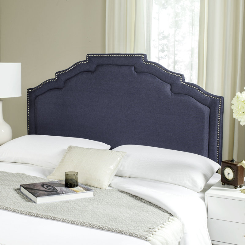 Upholstered Headboard, King, Linen Navy