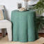 Console Luciana avec bordure en rotin festonné au fini bleu sarcelle, H 26,94 po x l 27,78 po x P 27,78 po