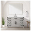 Meuble-lavabo simple en chêne blanc 48 po X P 22 po D, comptoir en quartz blanc, ensemble de robinet et Miroir
