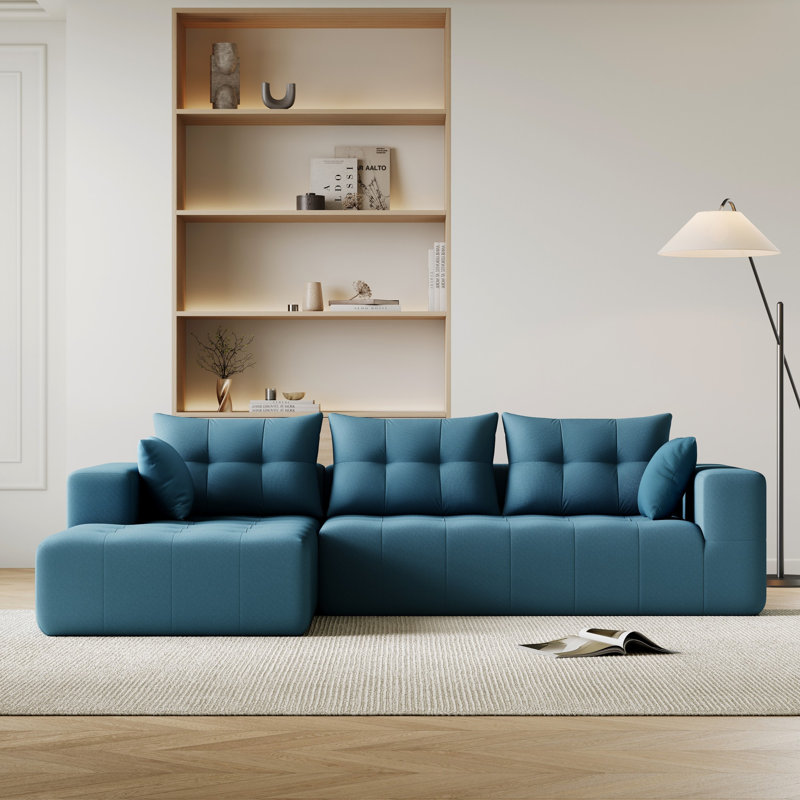 Canapé modulaire 2 pièces Kinkaid, Lin bleu