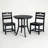 Black 3-Piece HDPE Outdoor Patio Bistro Set with Round Table and 2 Chairs-739294929