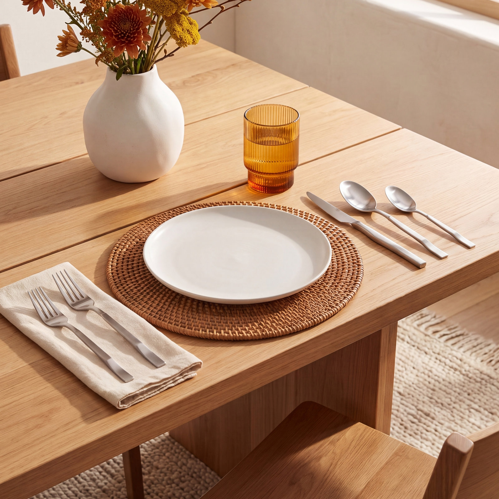 Ramo Flatware Set - Service for 1, Brushed Silver