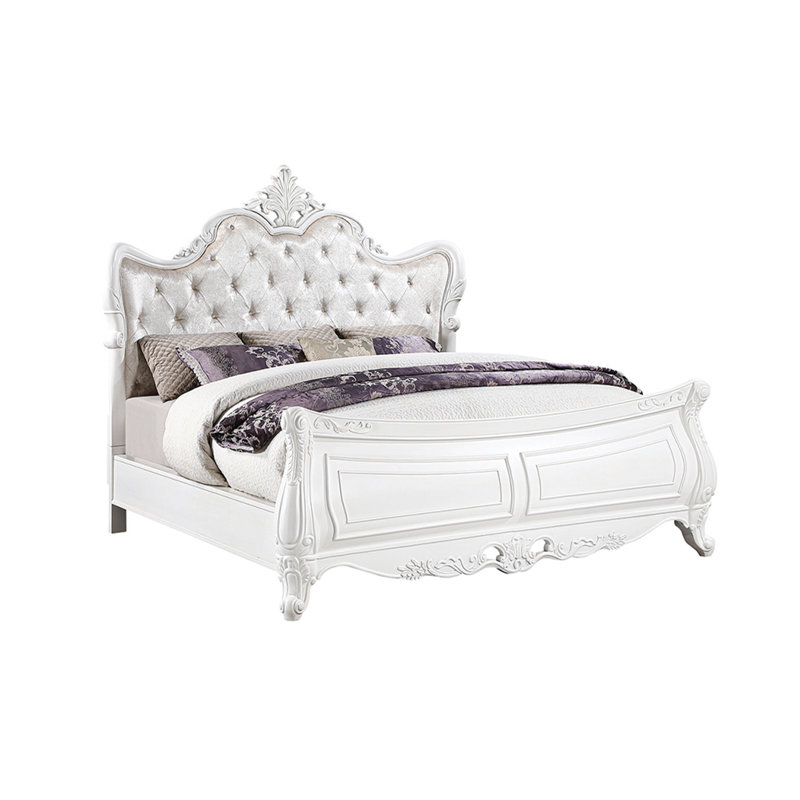 Jaria Queen 3PC Bedroom Set White, Queen, 3 Pcs: Bed, 2 Nightstands