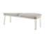Banc élégant en blanc nacré - Boucle grise confort à hauteur de produit de 18 po avec pieds en tissu d'ameublement en acrylique de style moderne de 19 po de largeur