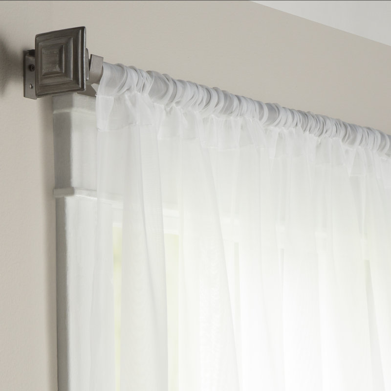 Kober Sheer Curtain Panel Pair, White, 59"W x 84"L