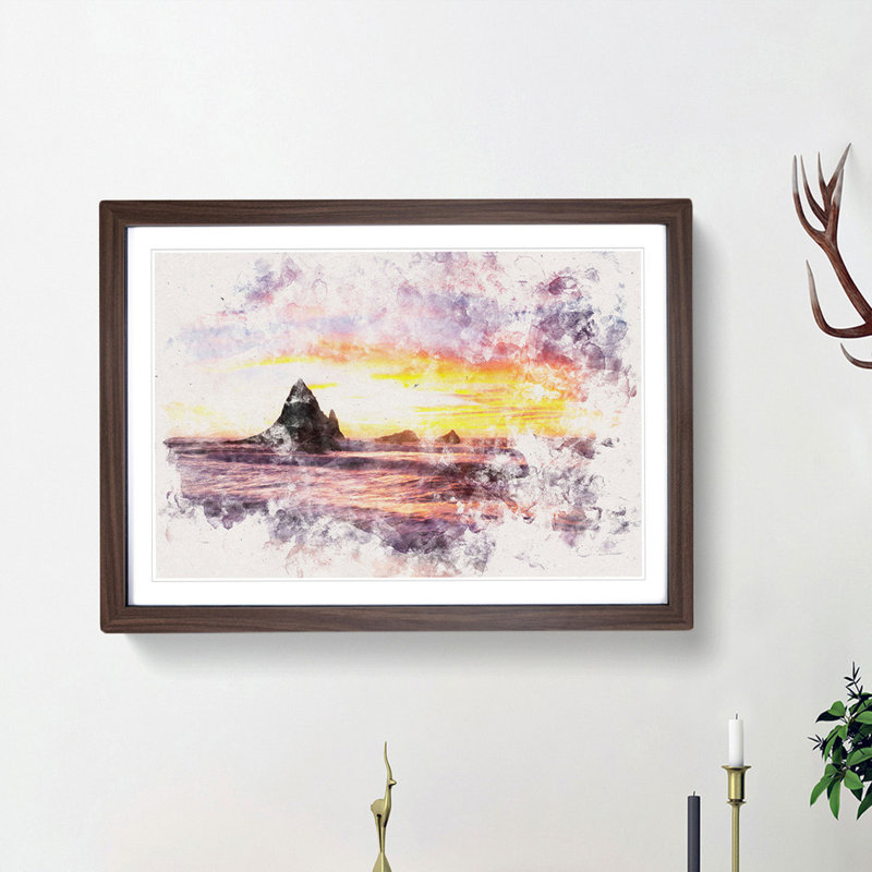 Martins Beach - Picture Frame Painting Print, Walnut Framed, 40cm H x 60cm W x 2cm D