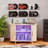 39in Large Record Player Stand with Charging Station & LED Light, Natural Oak-216852015-216852009