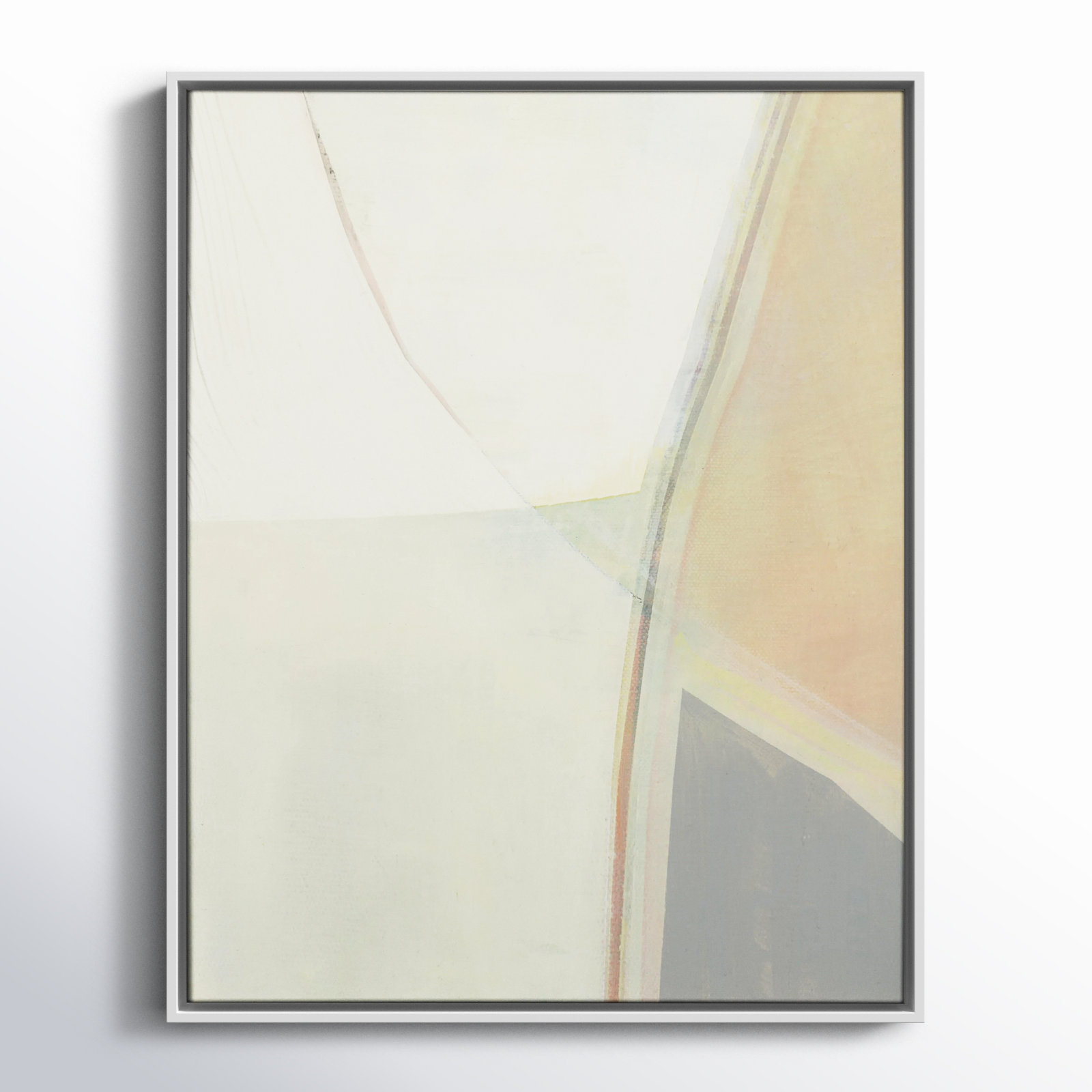 Alexandria "In Neutral II" Painting by Cartissi, 29.5" H x 23.5" W x 2" D, White Framed Canvas