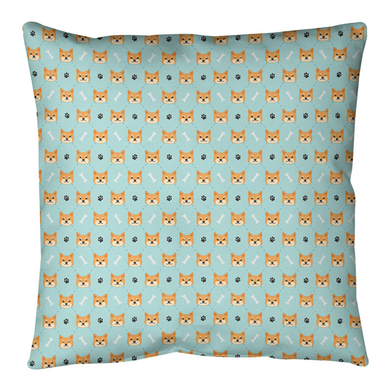 Coussin de sol Katelyn Elizabeth Shiba Inu, 28 po x 28 po, Shiba Inu bleu sarcelle