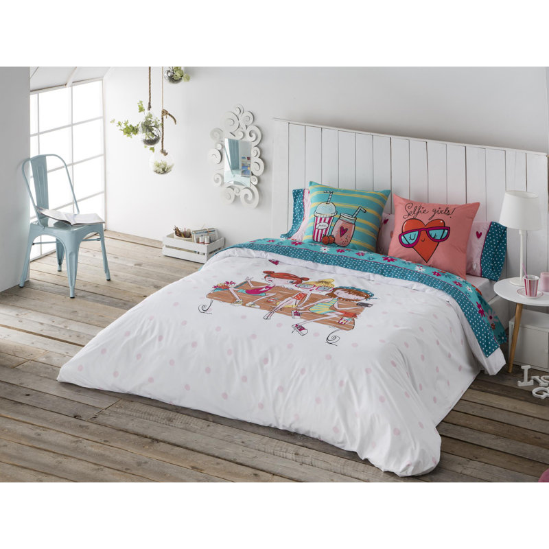 Plazonja Geometric Shapes Duvet Cover Set with Pillowcases Included, 240 x 240 cm - 1 Pillowcase (45 x 45 cm)