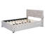 Upholstered Platform Bed With Brick Pattern Headboard And Trundle, Linen Fabric-80995729-80995733