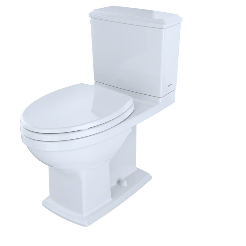 Connelly® Dual-Flush Elongated Two-Piece Toilet (Seat Not Included), Cotton , Left-Hand