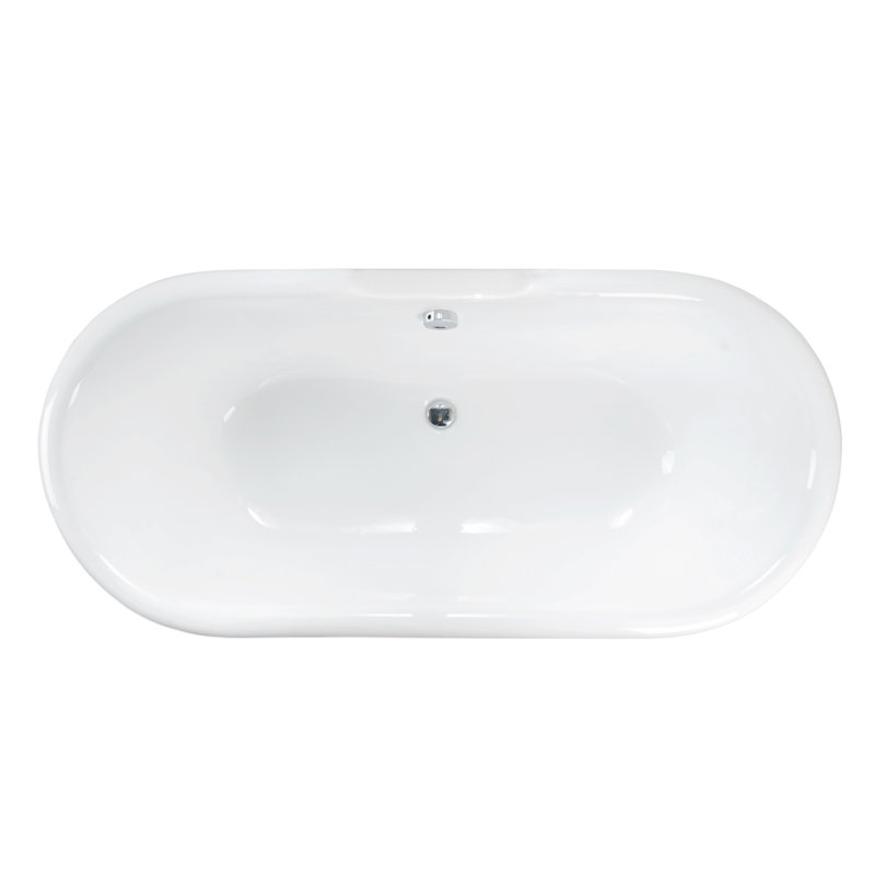 60'' x 30'' Freestanding Soaking Cast Iron Bathtub, Copper