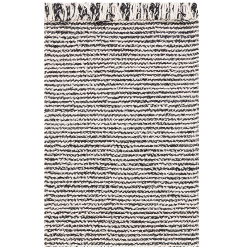 Breilynn Flat Weave Wool/Cotton Rug in Gray, Rectangle 4' x 6'
