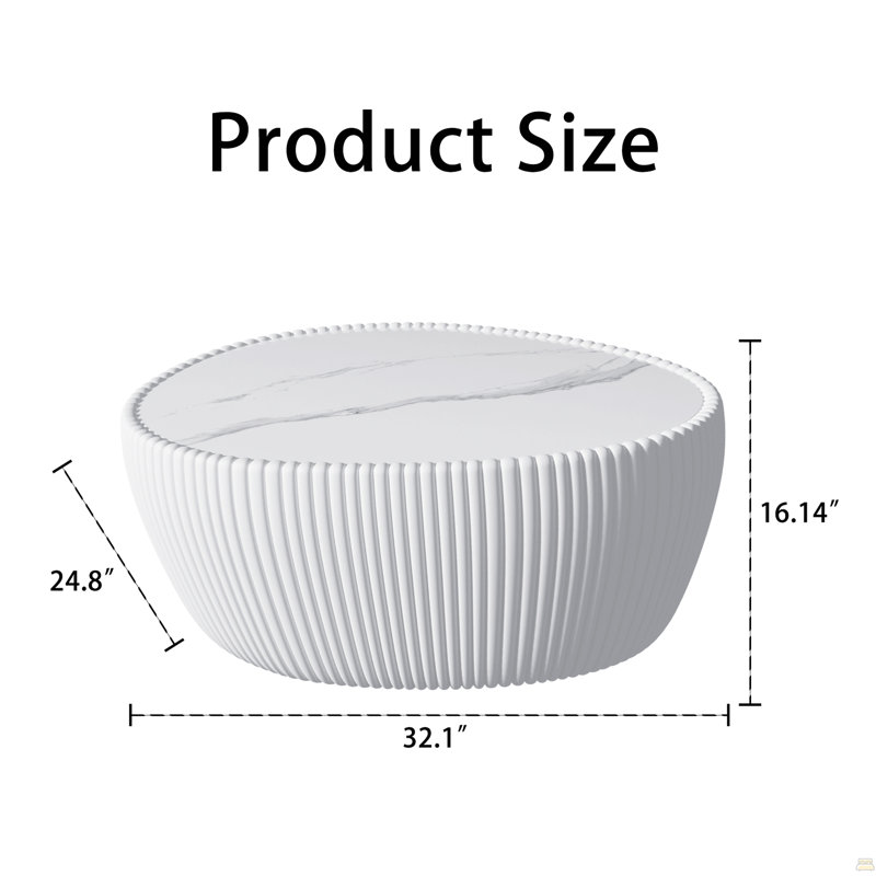 Table basse moderne en polyuréthane fritté clair, Blanc