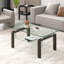 Table basse de salon en verre trempé transparent, 2 couches