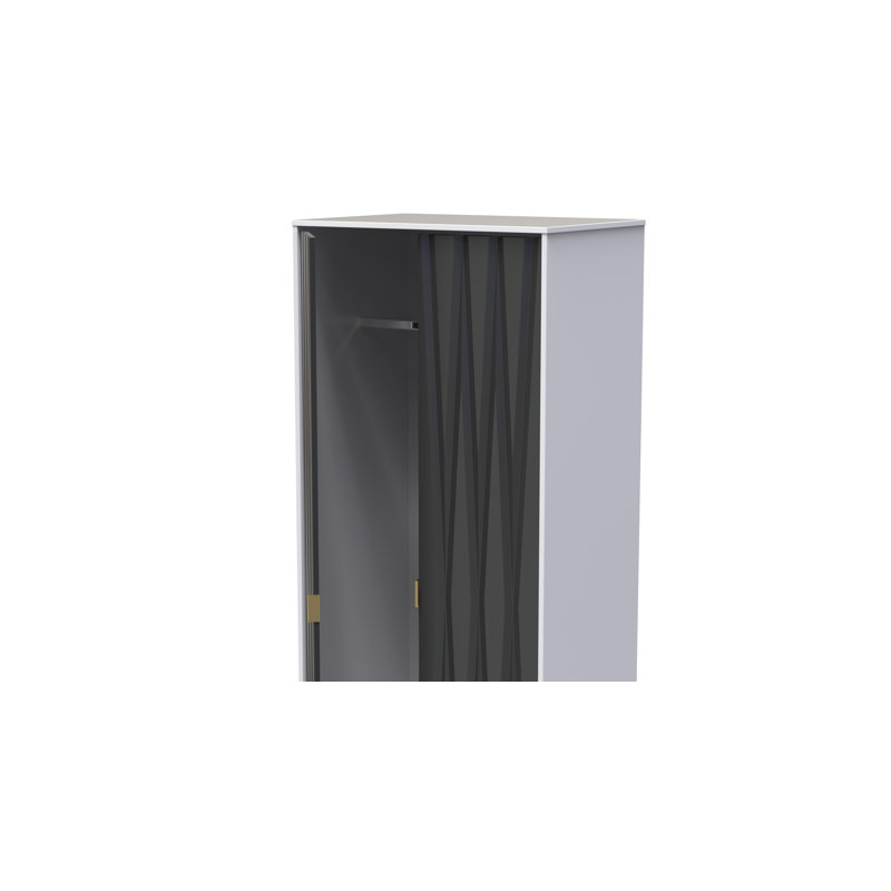 Baturhan Manufactured Wood Wardrobe, Graphite/White