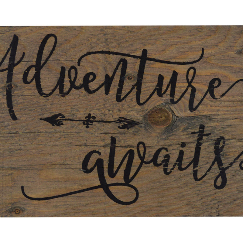 Aventure attend-impression d’art textuel sur bois, Bois naturel