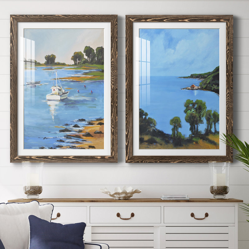 Cadre encadré de qualité supérieure Harbor Side II - prêt à être accroché, H 24 po x l 36 po x P 1,5 po