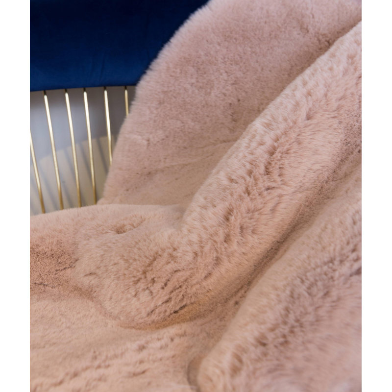 Tapis rose en polyester tissé à la machine Scheffler, Rond 2 pi 11 po