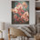 Orchidées roses, orchidées roses, fusion néon - art sur bois de pin naturel