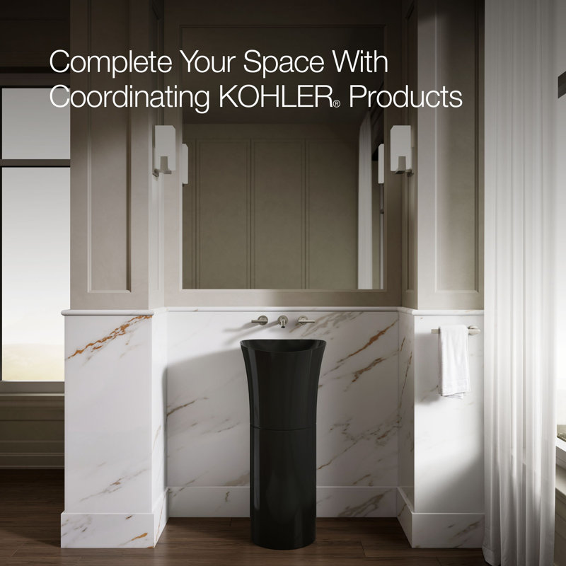 Veil® Pedestal Bathroom Sink, Black Black™