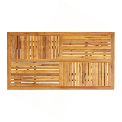 Outdoor 59 Inch Rectangular Solid Wood Table Dining Table