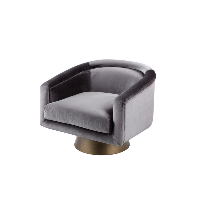 Fauteuil pivotant rembourré Rxa, Velours gris