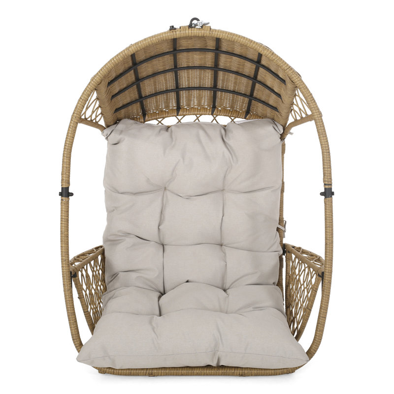 Chaise de patio relaxante avec coussin d'eau, structure de panier, structure en fer, assise de 25,50 po de largeur, chaîne de 12 po